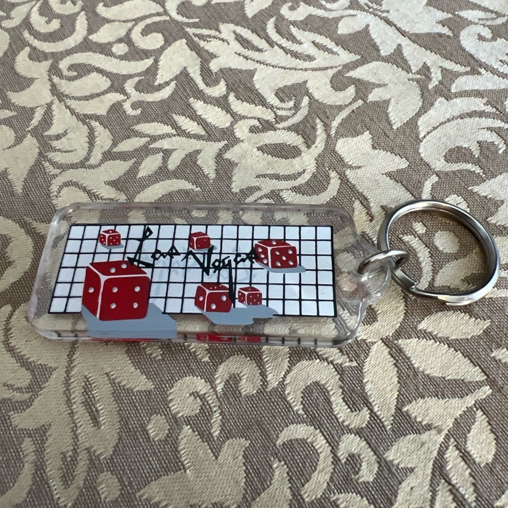Las Vegas Acrylic Keyring Dice Travel Souvenir